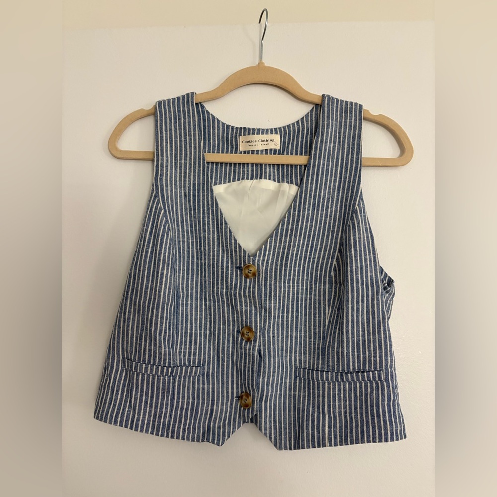 Striped Blue and White Women's Tank Top